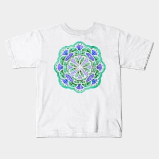 Colorful Mandala on Black Kids T-Shirt